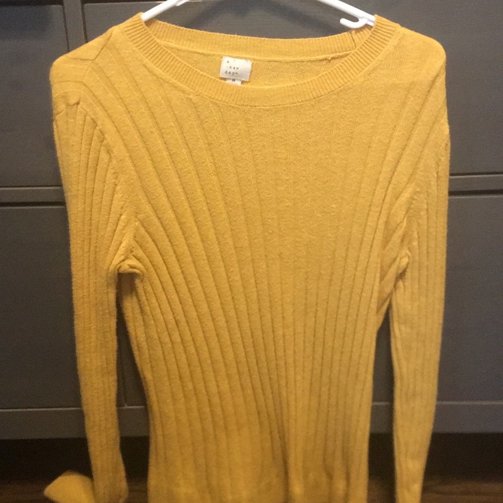 Mustard Yellow Textured Sweater